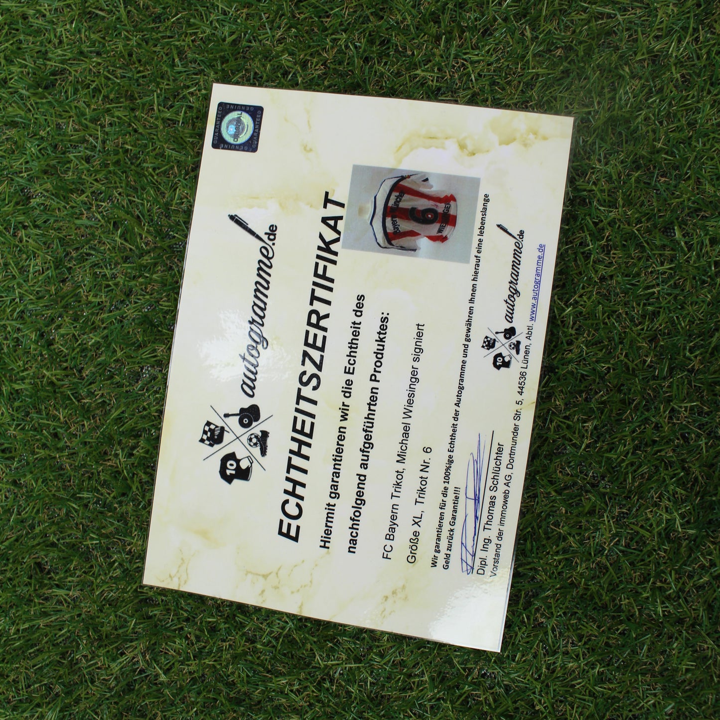 Bayern München 2000-02 Wiesinger Unterschrift Auswärtstrikot