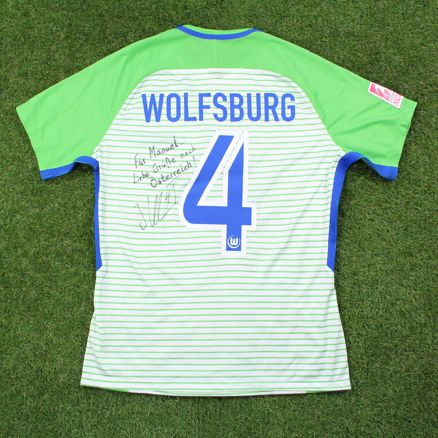 VfL Wolfsburg II 2017/18 Klamt #4 Matchworn Heim Trikot (+ Unterschrift)