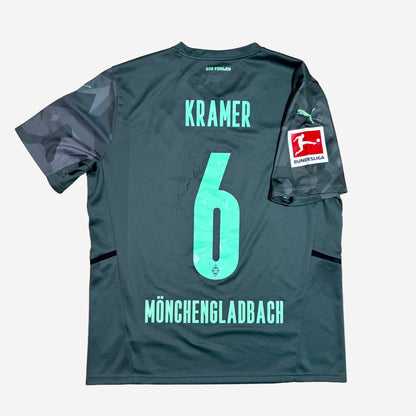 Borussia Mönchengladbach 2021/22 Kramer #6 Auswärts Trikot + Unterschrift