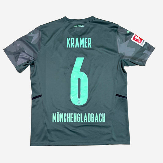 Borussia Mönchengladbach 2021/22 Kramer #6 Auswärts Trikot + Unterschrift