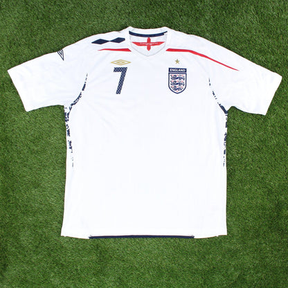 England 2008 Beckham #7 Heim Trikot