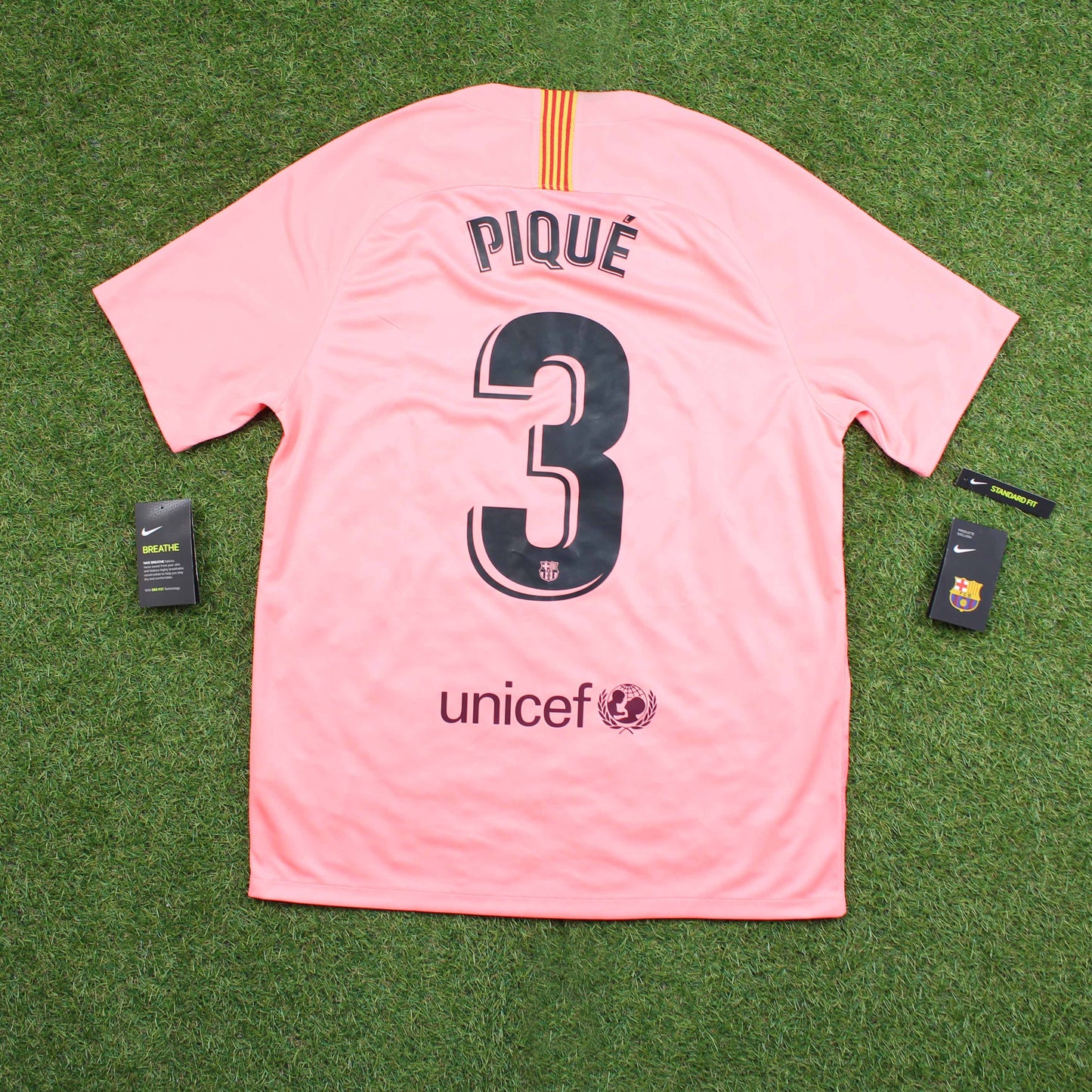 FC Barcelona 2018/19 Pique #3 Drittes Trikot (Neu mit Etikett)